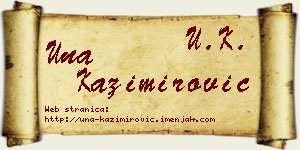 Una Kazimirović vizit kartica